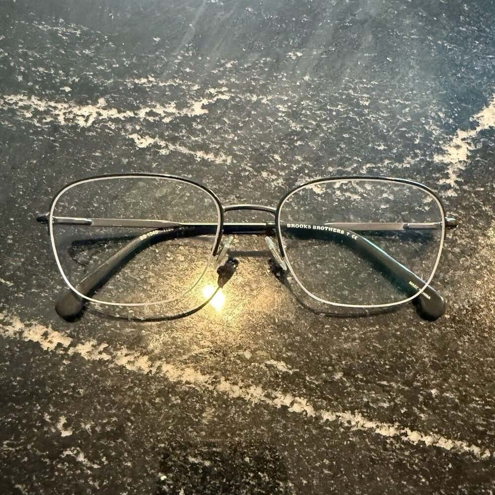 Brooks Brothers BB 1043 1150 Silver Metal Rectangular Full Rim 54-18 140 (FRAMES